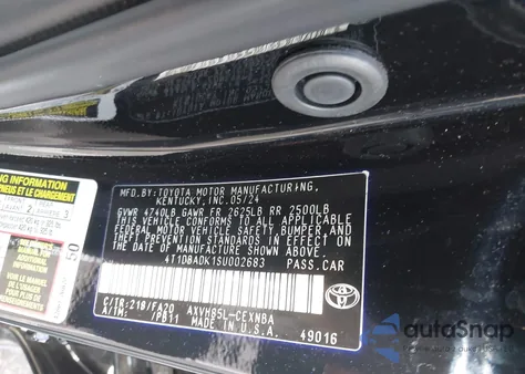 2025 Toyota Camry Le from USA, damaged, VIN 4T1DBADK1SU002683